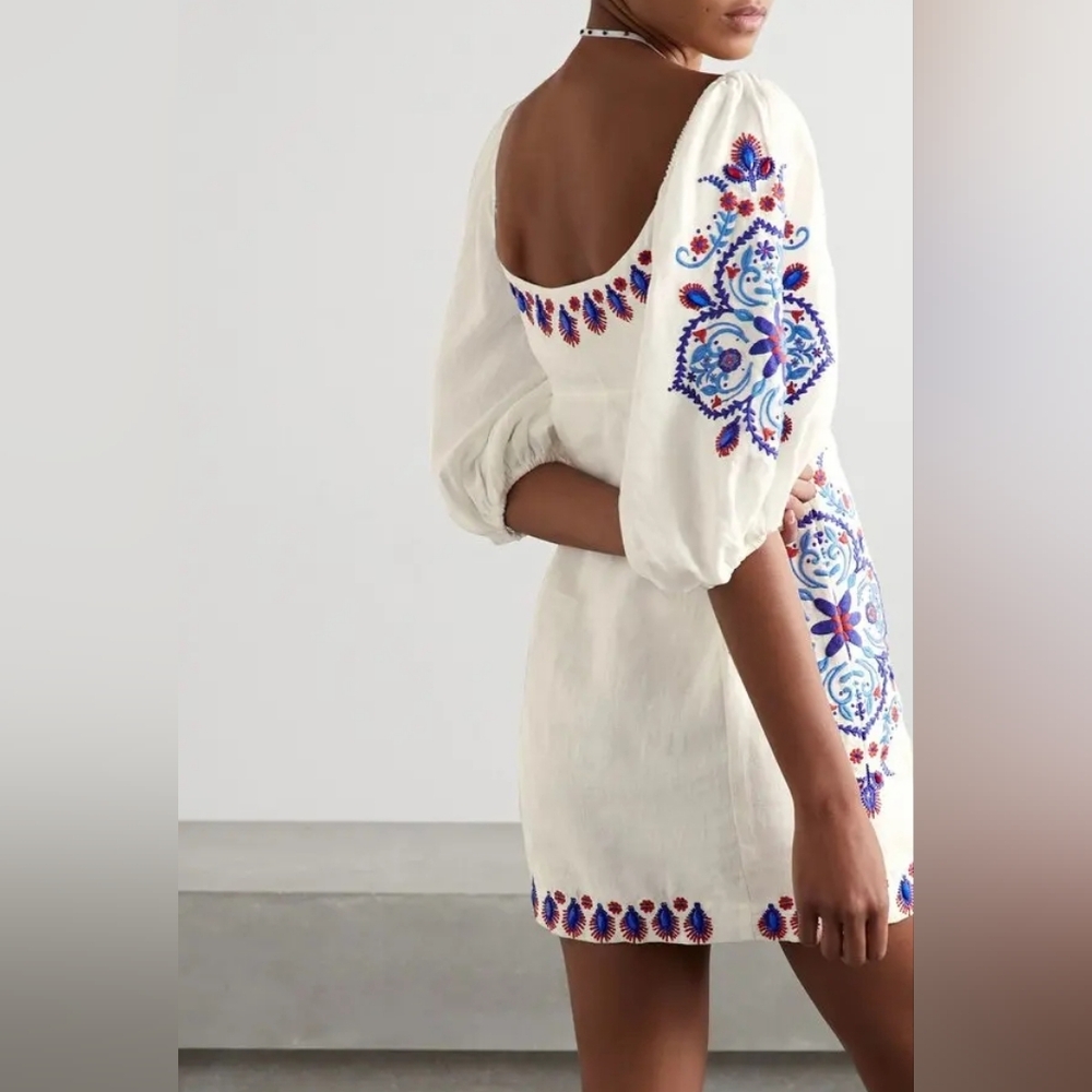 NWT FARM RIO | $285 Embroidered Embellished Mini Dress - Picture 12 of 16